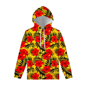 Hawaiian Hibiscus Flowers Pattern Print Pullover Hoodie