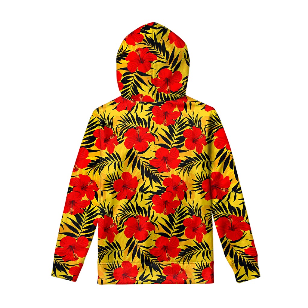 Hawaiian Hibiscus Flowers Pattern Print Pullover Hoodie