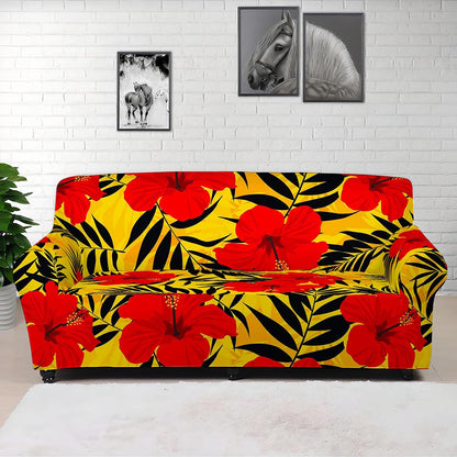 Hawaiian Hibiscus Flowers Pattern Print Sofa Cover