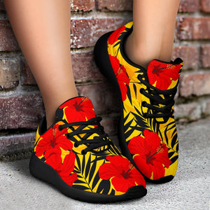 Hawaiian Hibiscus Flowers Pattern Print Sport Shoes GearFrost