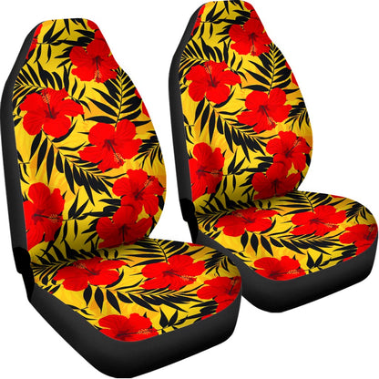 Hawaiian Hibiscus Flowers Pattern Print Universal Fit Car Seat Covers