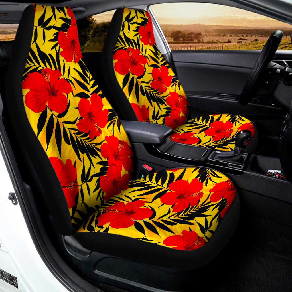 Hawaiian Hibiscus Flowers Pattern Print Universal Fit Car Seat Covers