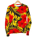 Hawaiian Hibiscus Flowers Pattern Print Women's Crewneck Sweatshirt