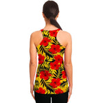 Hawaiian Hibiscus Flowers Pattern Print Women's Racerback Tank Top