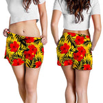 Hawaiian Hibiscus Flowers Pattern Print Women's Shorts