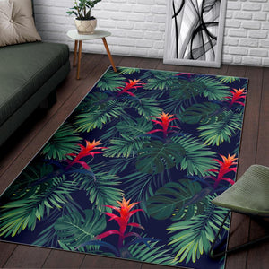 Hawaiian Palm Leaves Pattern Print Area Rug GearFrost