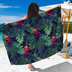 Hawaiian Palm Leaves Pattern Print Beach Sarong Wrap