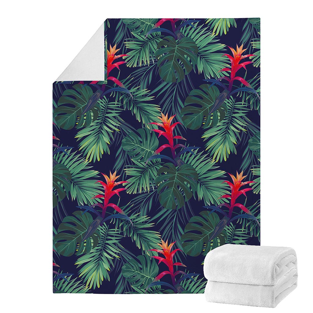 Hawaiian Palm Leaves Pattern Print Blanket