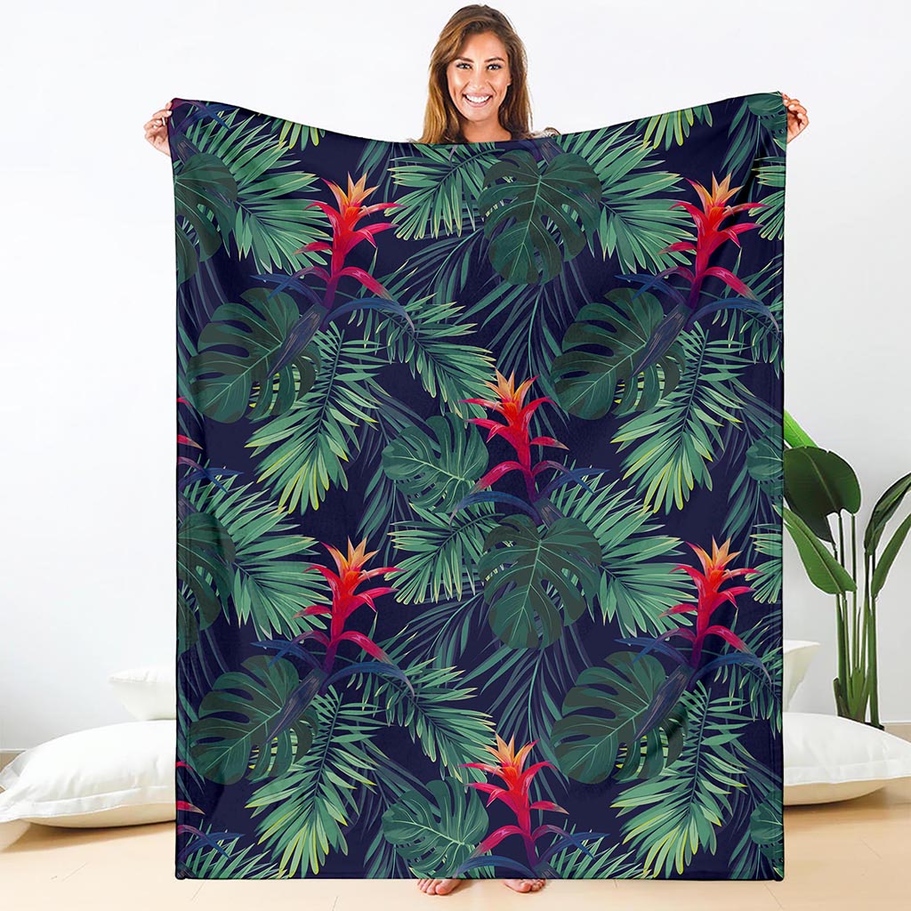 Hawaiian Palm Leaves Pattern Print Blanket