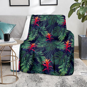 Hawaiian Palm Leaves Pattern Print Blanket