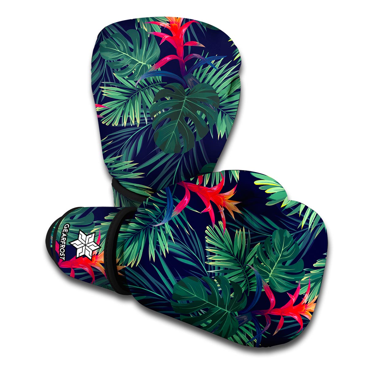 Hawaiian Palm Leaves Pattern Print Boxing Gloves