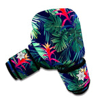 Hawaiian Palm Leaves Pattern Print Boxing Gloves