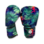 Hawaiian Palm Leaves Pattern Print Boxing Gloves