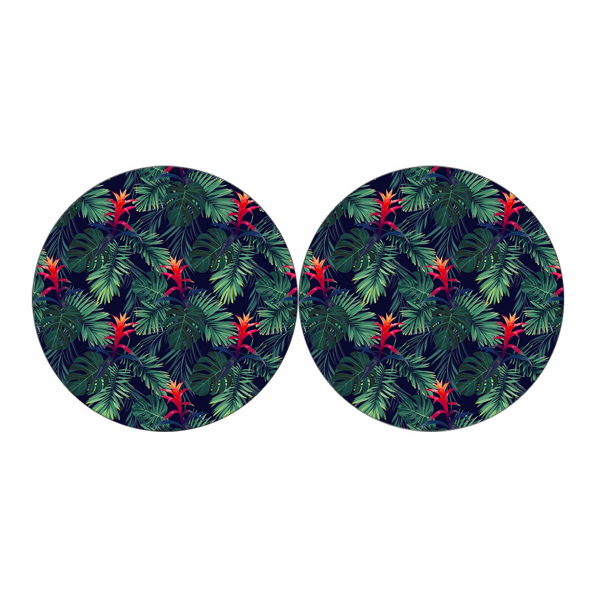 Hawaiian Palm Leaves Pattern Print Car Coasters