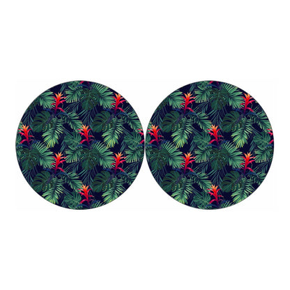 Hawaiian Palm Leaves Pattern Print Car Coasters