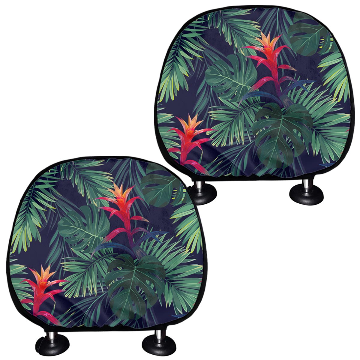 Hawaiian Palm Leaves Pattern Print Car Headrest Covers