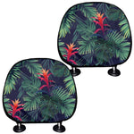 Hawaiian Palm Leaves Pattern Print Car Headrest Covers