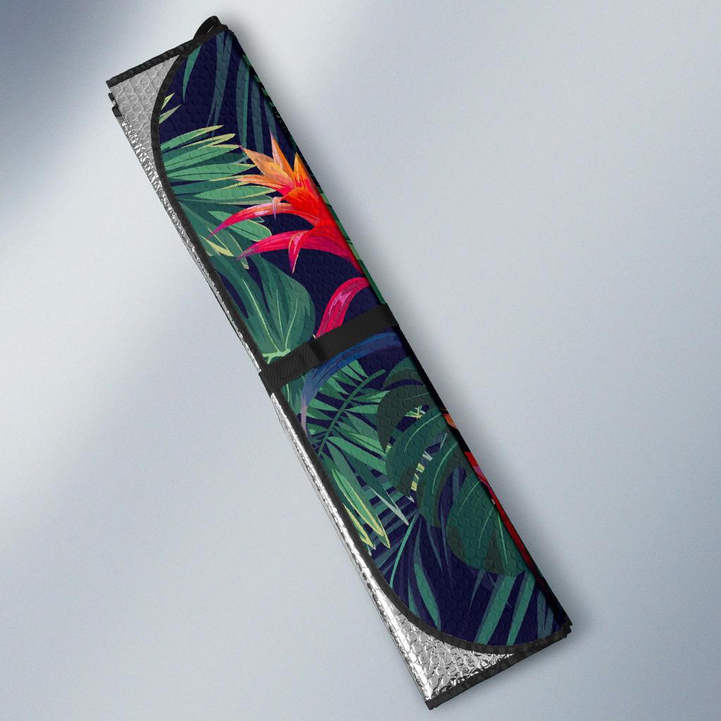 Hawaiian Palm Leaves Pattern Print Car Sun Shade GearFrost