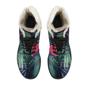 Hawaiian Palm Leaves Pattern Print Comfy Boots GearFrost