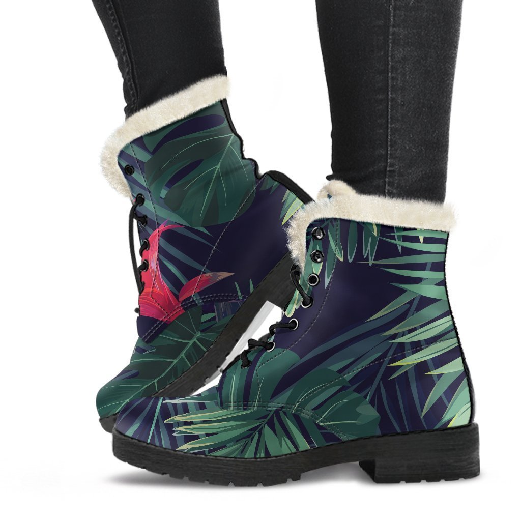 Hawaiian Palm Leaves Pattern Print Comfy Boots GearFrost