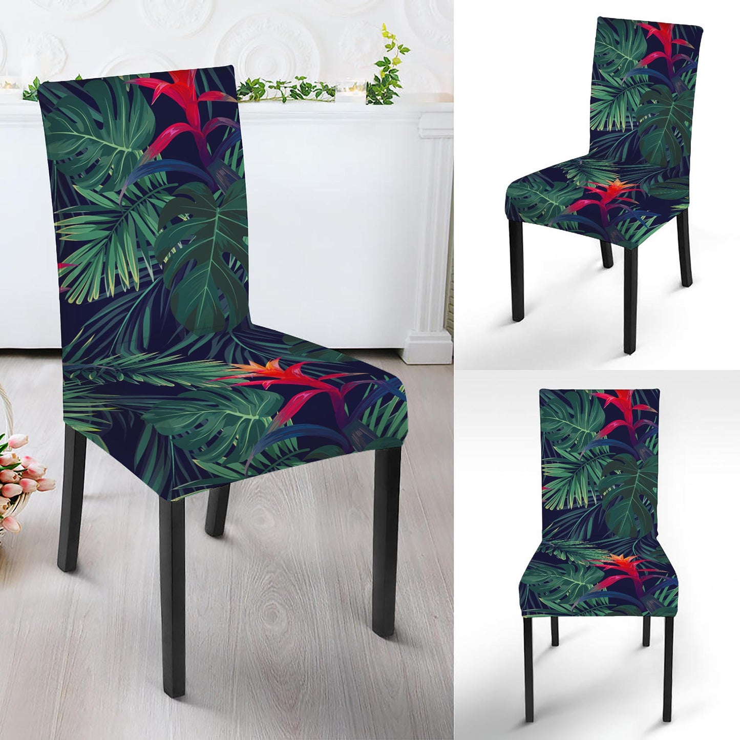 Hawaiian Palm Leaves Pattern Print Dining Chair Slipcover