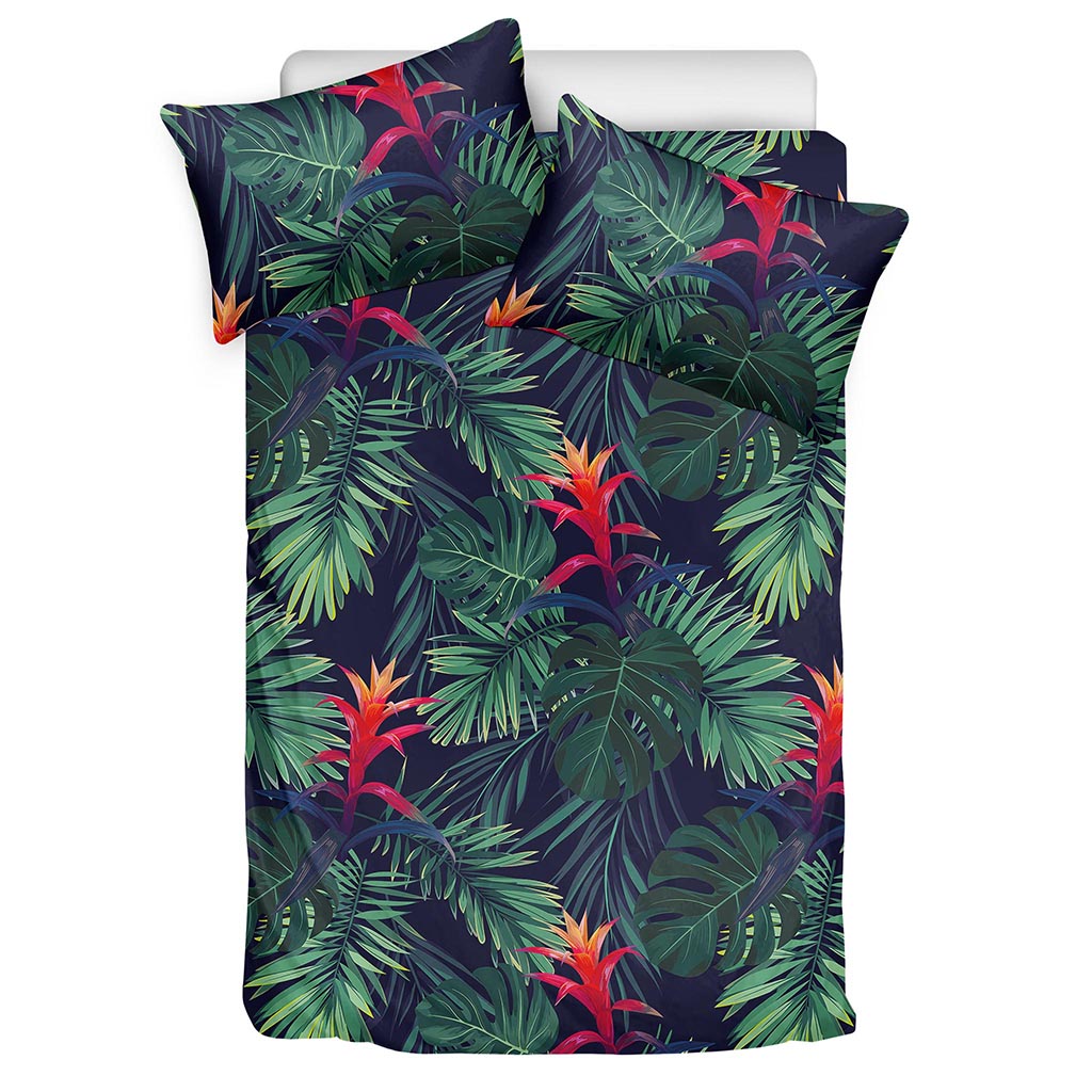Hawaiian Palm Leaves Pattern Print Duvet Cover Bedding Set