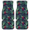 Hawaiian Palm Leaves Pattern Print Front and Back Car Floor Mats