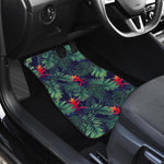 Hawaiian Palm Leaves Pattern Print Front and Back Car Floor Mats