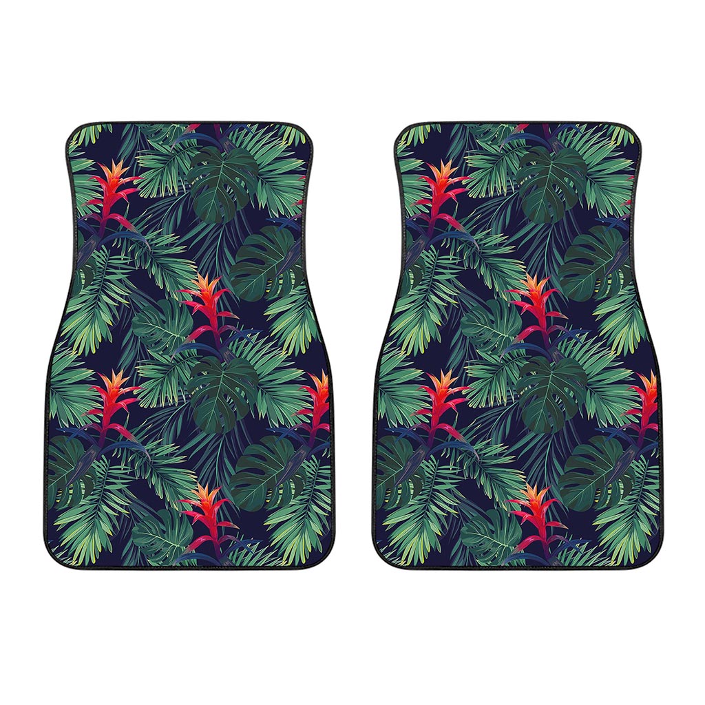 Hawaiian Palm Leaves Pattern Print Front Car Floor Mats