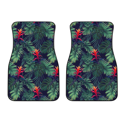 Hawaiian Palm Leaves Pattern Print Front Car Floor Mats