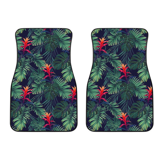 Hawaiian Palm Leaves Pattern Print Front Car Floor Mats