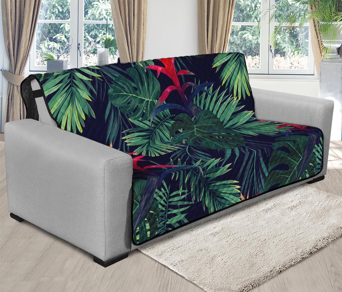 Hawaiian Palm Leaves Pattern Print Futon Protector