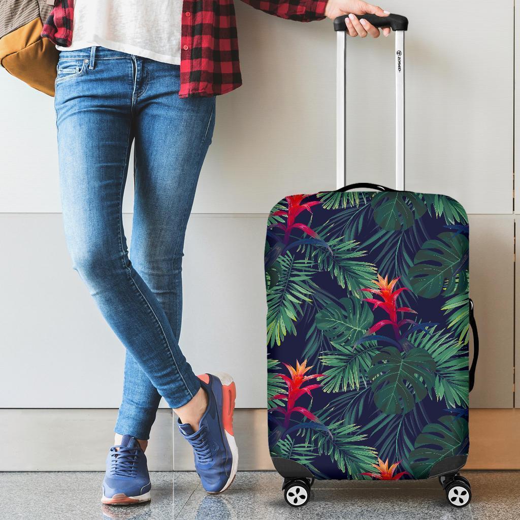 Hawaiian Palm Leaves Pattern Print Luggage Cover GearFrost