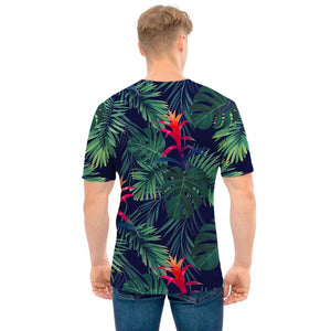Hawaiian Palm Leaves Pattern Print Men's T-Shirt