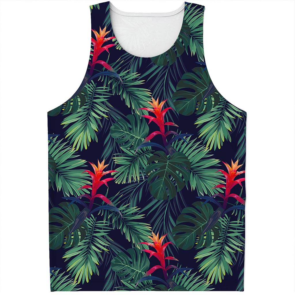 Hawaiian Palm Leaves Pattern Print Men's Tank Top