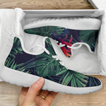 Hawaiian Palm Leaves Pattern Print Mesh Knit Shoes GearFrost