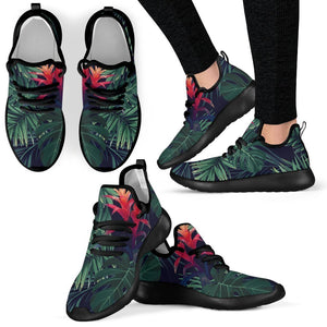 Hawaiian Palm Leaves Pattern Print Mesh Knit Shoes GearFrost