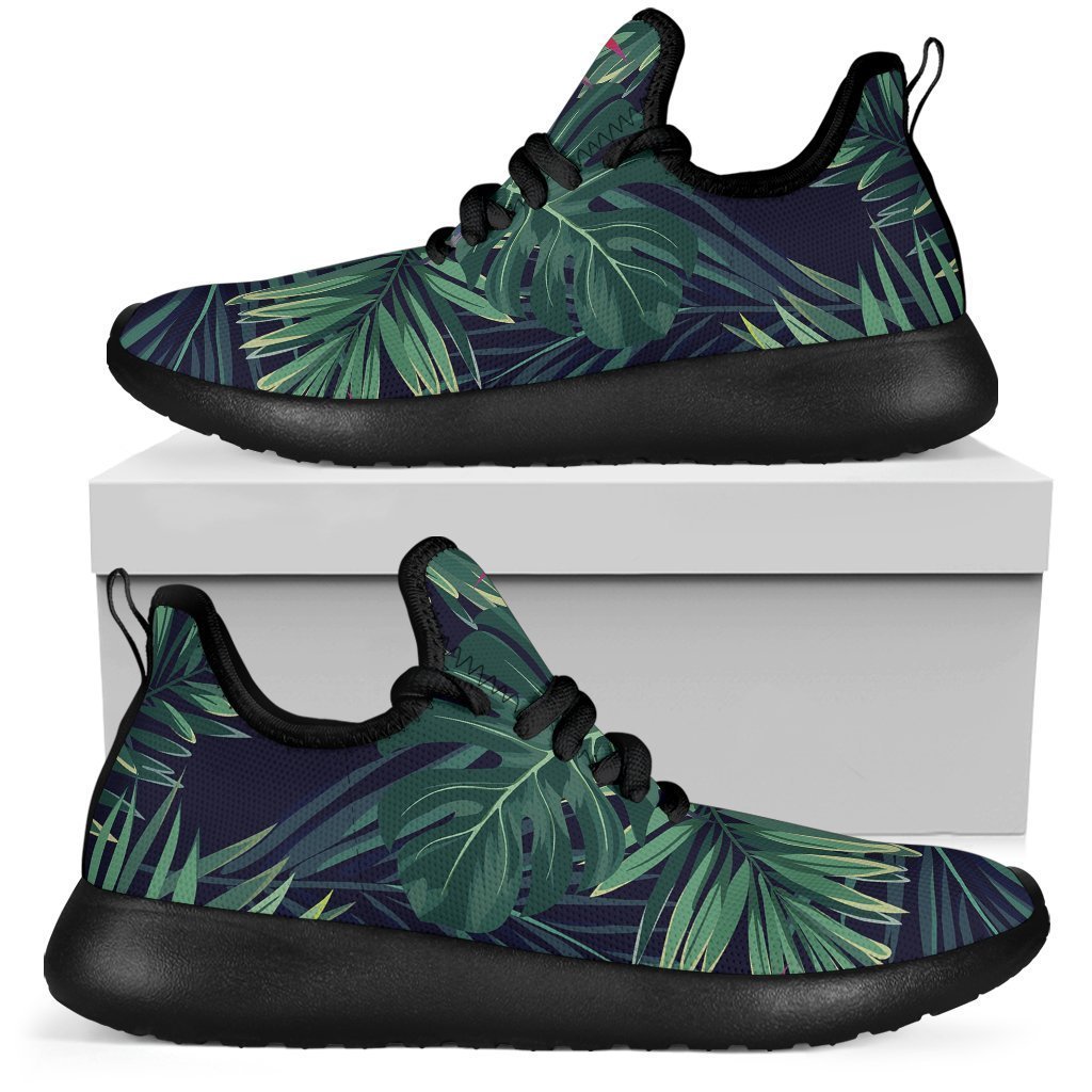 Hawaiian Palm Leaves Pattern Print Mesh Knit Shoes GearFrost