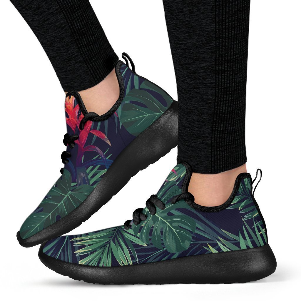 Hawaiian Palm Leaves Pattern Print Mesh Knit Shoes GearFrost