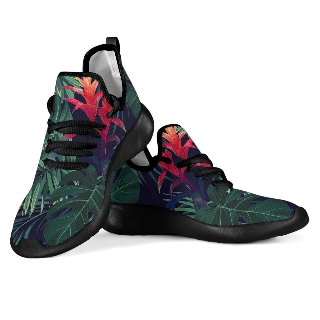 Hawaiian Palm Leaves Pattern Print Mesh Knit Shoes GearFrost