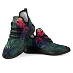 Hawaiian Palm Leaves Pattern Print Mesh Knit Shoes GearFrost