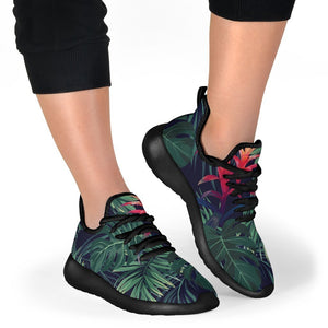 Hawaiian Palm Leaves Pattern Print Mesh Knit Shoes GearFrost