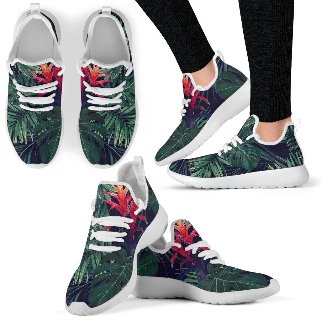 Hawaiian Palm Leaves Pattern Print Mesh Knit Shoes GearFrost