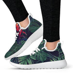 Hawaiian Palm Leaves Pattern Print Mesh Knit Shoes GearFrost