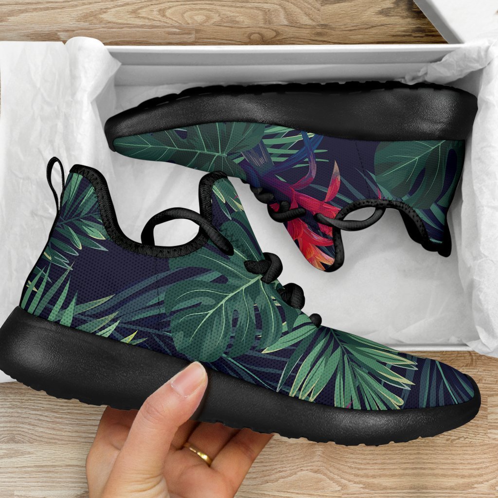 Hawaiian Palm Leaves Pattern Print Mesh Knit Shoes GearFrost