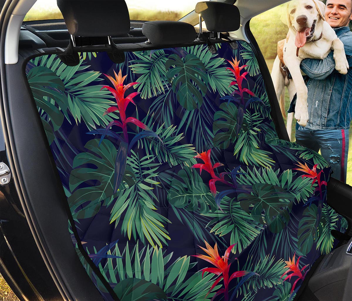 Hawaiian Palm Leaves Pattern Print Pet Car Back Seat Cover