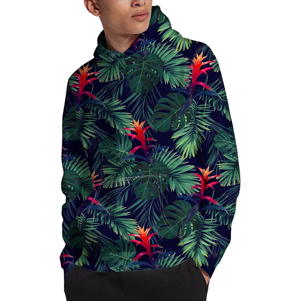 Hawaiian Palm Leaves Pattern Print Pullover Hoodie