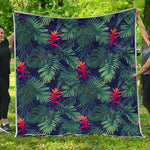 Hawaiian Palm Leaves Pattern Print Quilt