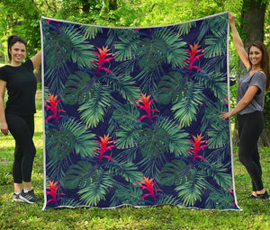 Hawaiian Palm Leaves Pattern Print Quilt