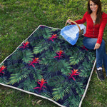 Hawaiian Palm Leaves Pattern Print Quilt